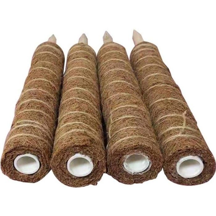 Poteaux de noix de coco Support Tuteurs pour Plantes Grimpantes, bâton de palmier de jardinage pour plantes grimpantes lianes 4PCS