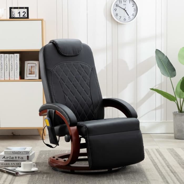 Fauteuil de relaxation grand confortFauteuil de massage sofa relax Relaxation Massage-Chaises TV Noir Similicuir