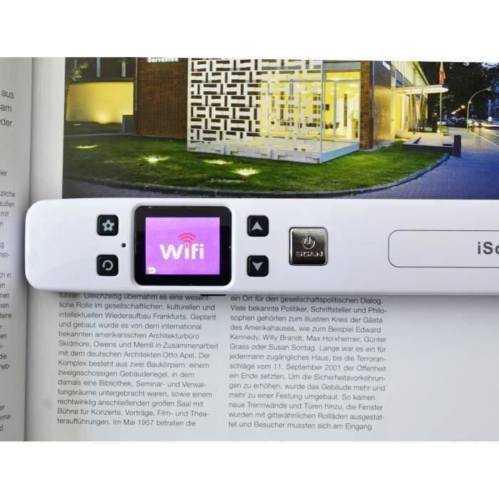 Scanner Portable Sans Fil Wifi LCD 480*320 HD TFT USB 2.0 Portable 1050 DPI Document iScan Handyscan Blanc