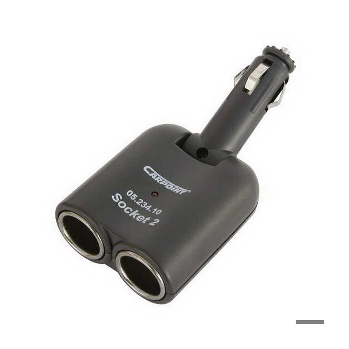 CARPOINT Prise allume-cigare Double - 5Ah 12 V - Noir
