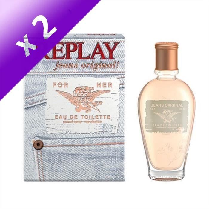 REPLAY Jeans Original For her Eau de toilette Vapo - 60ml (Lot de 2)