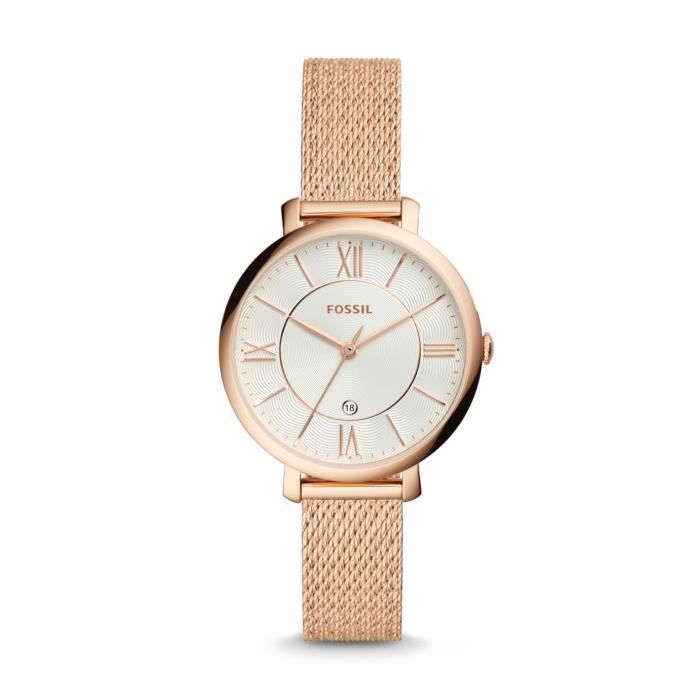 Fossil ES4352, Montre bracelet, Femelle, Cuir, Rose doré, Acier inoxydable, Rose doré