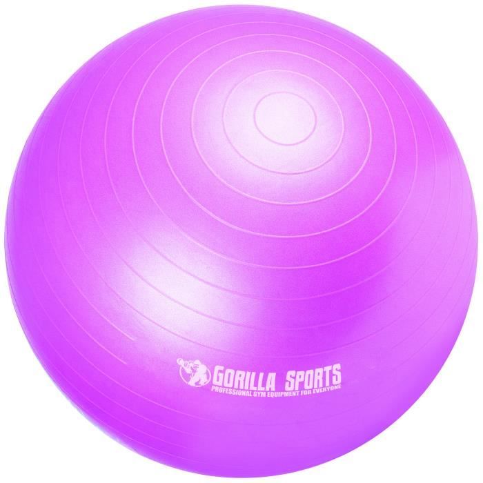 Ballon de gymnastique de couleur violet mat - Taille : 65 cm