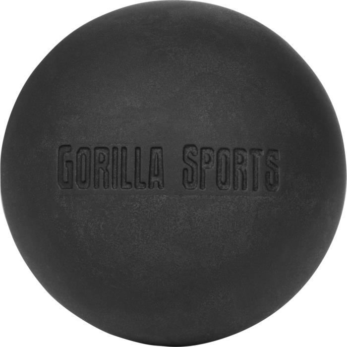 Gorilla Sports - Balle de massage pour les fascias, physiothérapie, Yoga et fitness ø 6cm Noir
