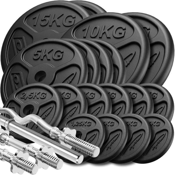 Marbo Sport Set d'haltères renforcés et de poids minces ø30mm 113 kg