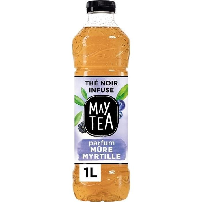 LOT DE 2 - MAY TEA : Thé noir - Thé glacé infusée à la mûre et myrtille 1 L