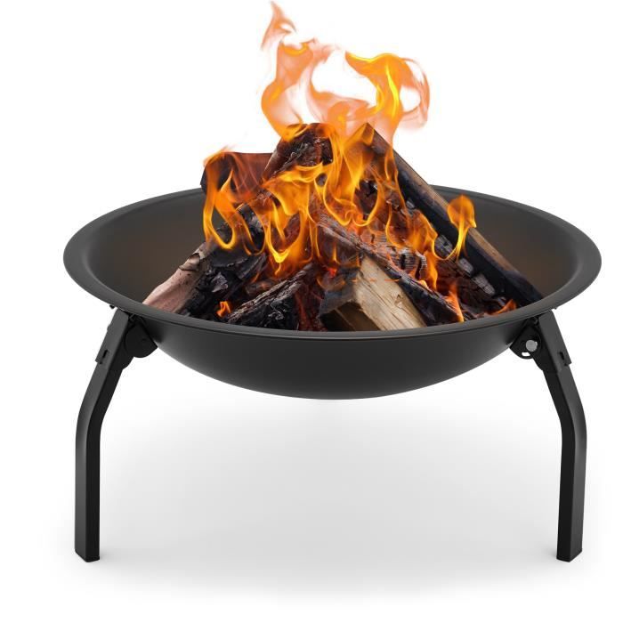 Brasero Extérieur, Brasero de Jardin Pliable Terrasse ,avec Grille Capot,Sac Portable - MONDEER