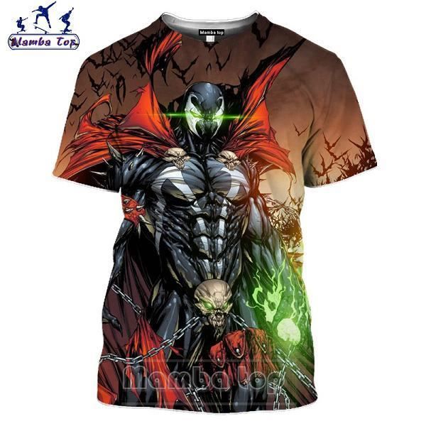 T-shirt Homme,Mamba haut 2020 plus récent hommes 3D noir t-shirt Anime Spawn t-shirt Fitness femmes T-shirts super-héros O cou homm