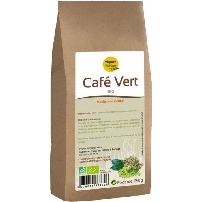Café vert Bio - Moulu et non torréfié 250g - Nature et Partage