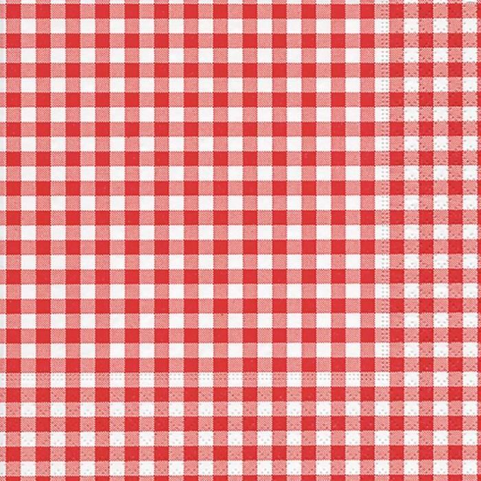 serviettes 33x33 cm - New Vichy red x20