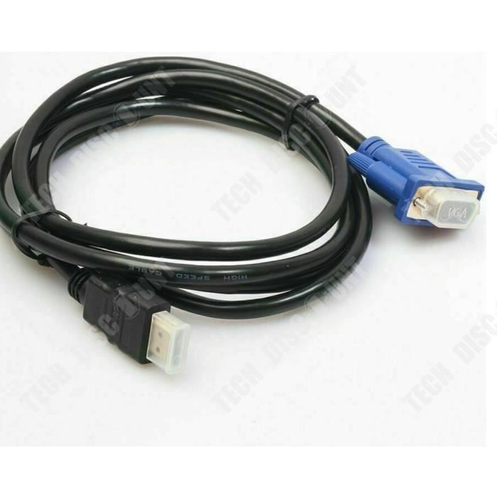 TD® Câble de conversion Câble HDMI vers VGA - cable audio - video - HDMI - VGA - Connectique informatique