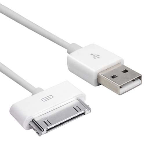 TRIXES Câble chargeur USB blanc 2 m. pour iPad 1,2 ou 3