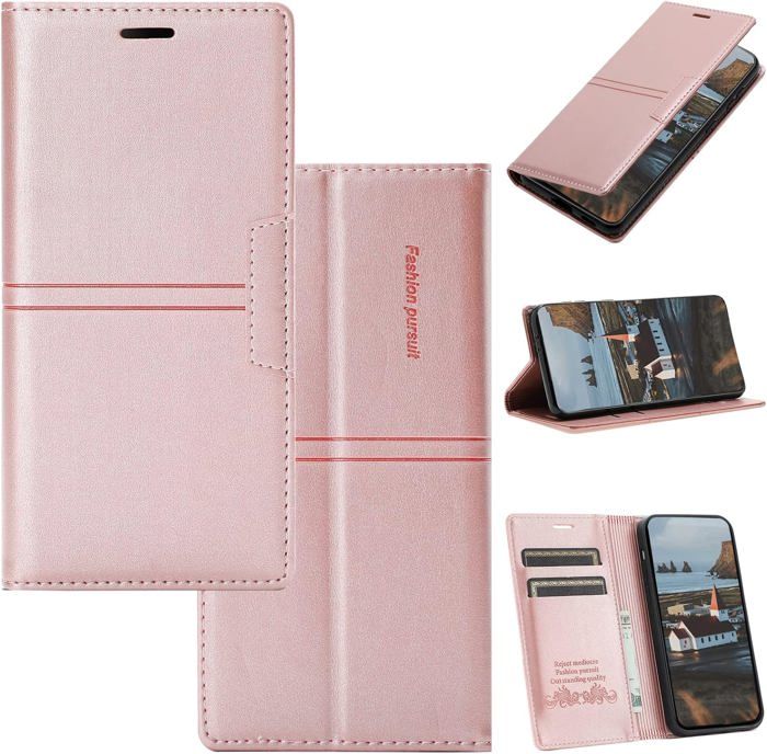 Coque Flip Magnétique Pour Fairphone 6 - TPU Anti-choc + PU - 3 Emplacements Cartes Et Support - Noir