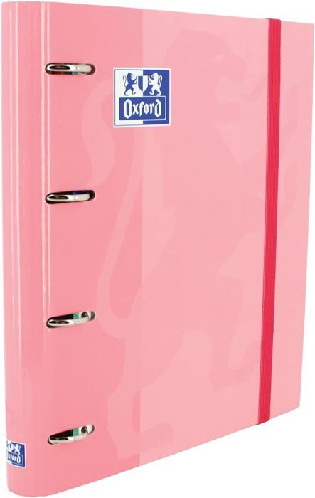 Oxford, Classeur 4 Anneaux A4+, Couverture Extra Rigide, Fermeture Avec Caoutchouc Recharge Quadrillage 5 X 5 Avec 5 Bandes De Couleur Motif Surf P 245996