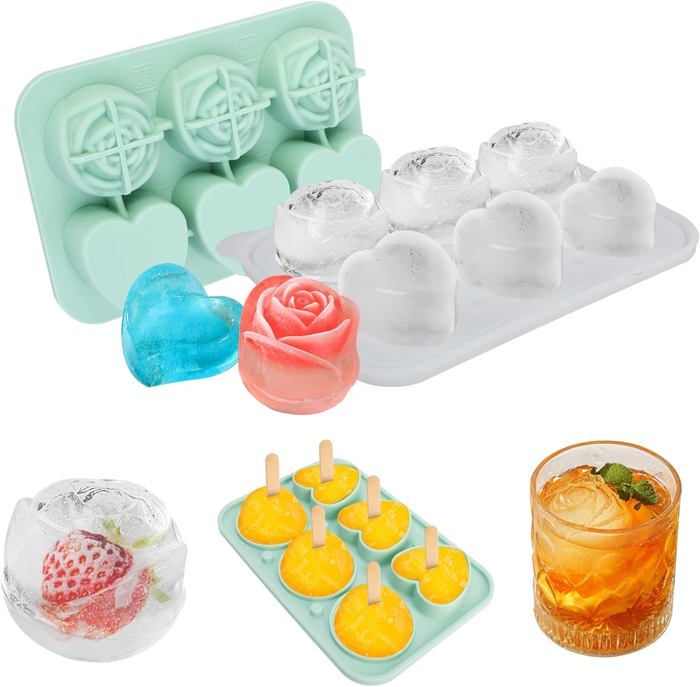 Moule Glacon, 3 Pièces Drôle Bacs à Glaçons en Silicone, Glacons Silicone, Mini Glacons, Forme de Nouveauté Moule Convient pour Fête Anniversaire Whisky Décoration
