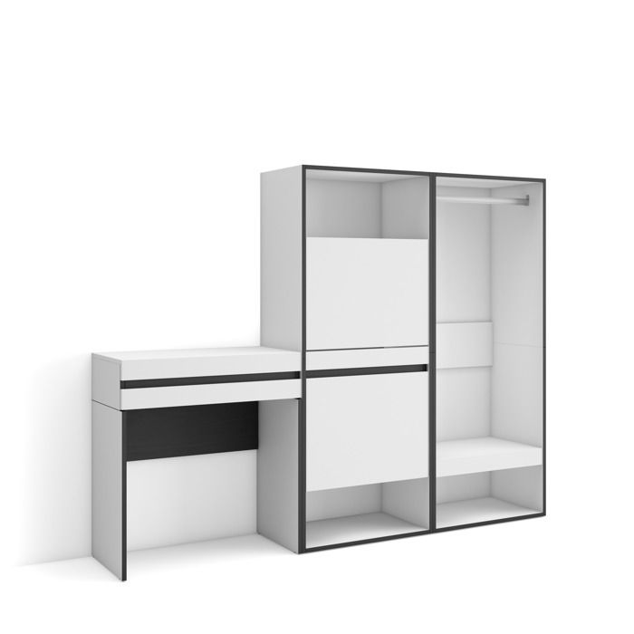 Table Console dEntrée 190x35x145 cm Avec tiroir Meuble à Chaussures Vestiaire ouvert Blanc RF3441 Table Console dEntrée 190x35x145 cm Avec tiroir Meuble à Chaussures Vestiaire ouvert Blanc RF3441