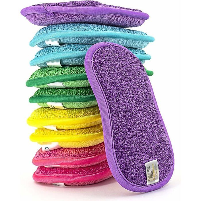 Lot de 10 Éponges Microfibre Lavables et Réutilisables - Éponge Vaisselle et Cuisine - Ecologique - Plusieurs Couleurs Multi-Usages Lot de 10 Éponges Microfibre Lavables et Réutilisables - Éponge Vaisselle et Cuisine - Ecologique - Plusieurs Couleurs Multi-Usages