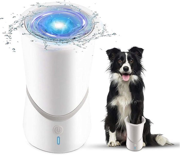 Nettoyeur électrique pour pattes de chien, laveuse automatique à 360° avec silicone souple, pratique pour chats et chiens.