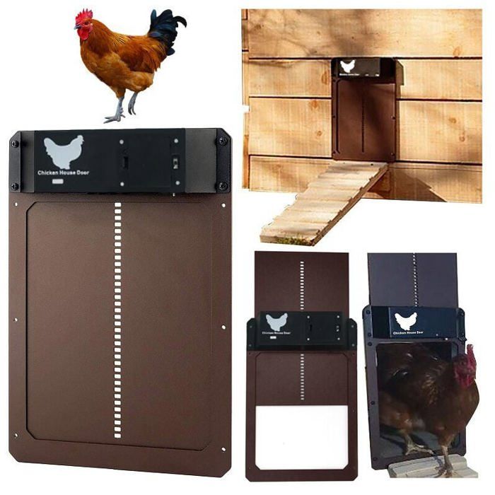Meilleurs prix pour Porte De Poulailler Automatique, Automatic Chicken Coop Door with Light Sensing Étanche D'ouverture du Soir Et du Matin