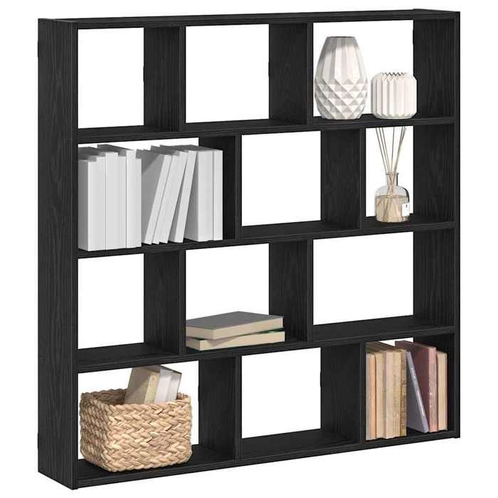 vidaXL Étagère cube murale 12 compartiments noir bois dingénierie 860005