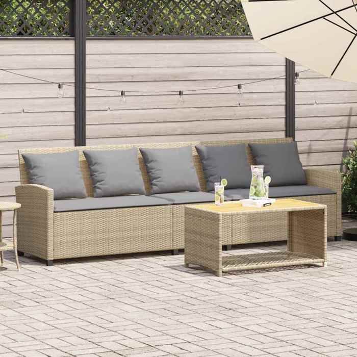 vidaXL Canapé de jardin 5 places - vue 3