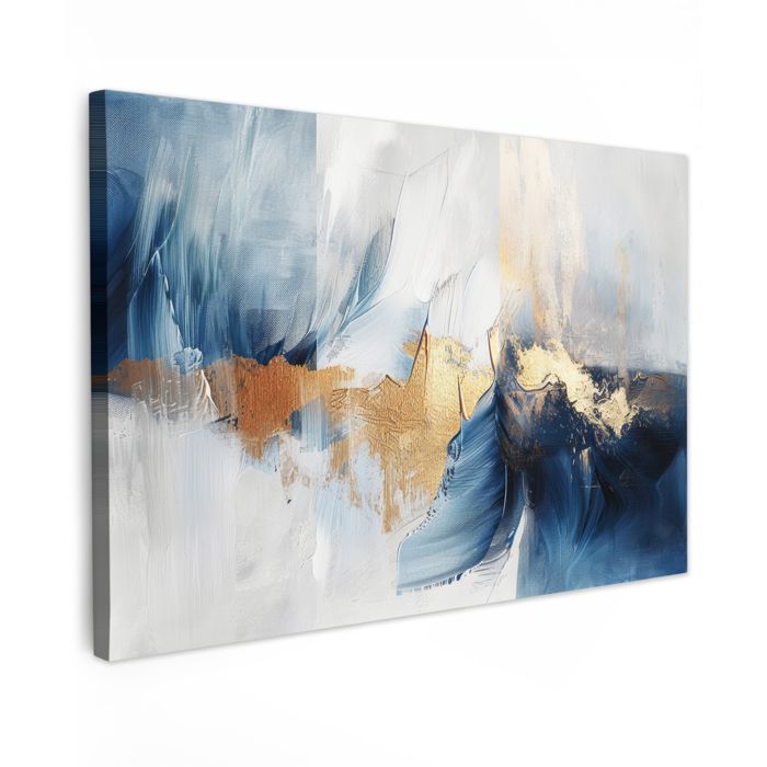 Impression Sur Toile Marbre Turquoise Abstrait 120x80 Cm - Décoration Murale Moderne