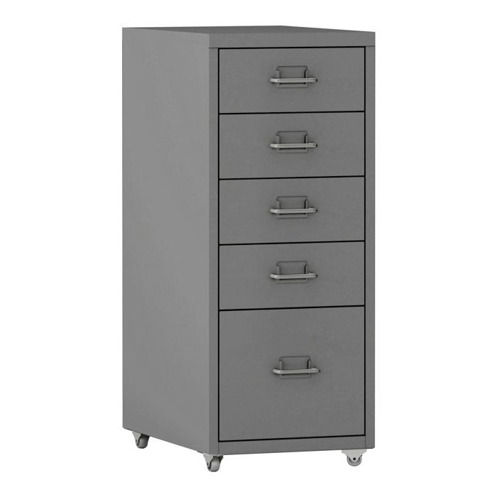 Caisson de bureau - HELLOSHOP26 - 5 tiroirs - Métal - Gris - À roulettes Caisson de bureau - HELLOSHOP26 - 5 tiroirs - Métal - Gris - À roulettes