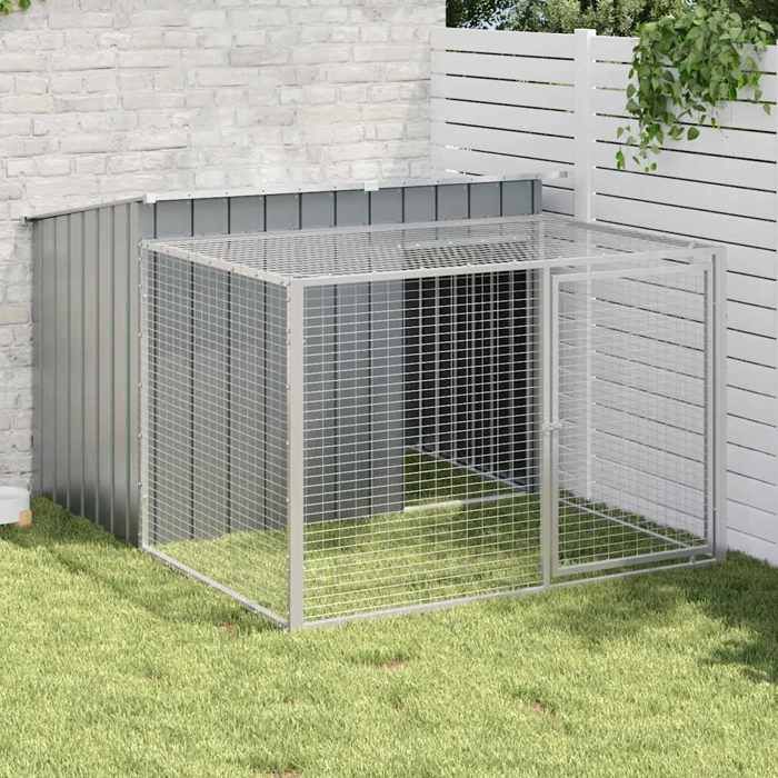 Comparer les prix de vidaXL Niche pour chien avec cour anthracite 153x194x110 cm
