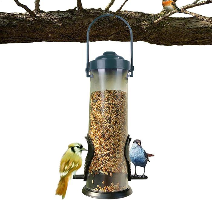 Mangeoire à Oiseaux Suspendue Zeqeey - Distributeur Graines Transparent, Grande Capacité Pour Jardin