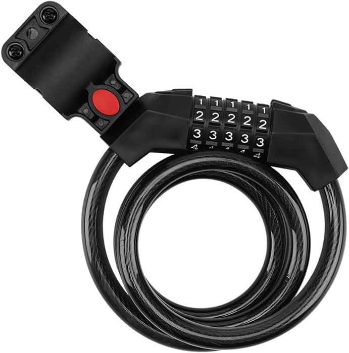 Antivol Vélo Câble à Combinaison – Code 4 Chiffres Réinitialisable – Câble En Acier Gainé PVC – Idéal Vélo, Moto, Trottinette – 0,4 M – Haut Niveau De Sécurité - 11