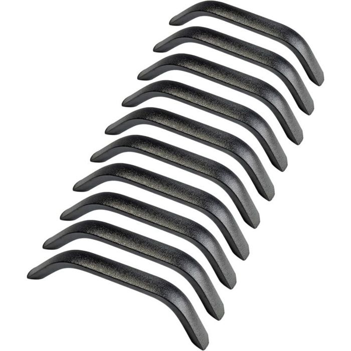 Lot de 10 poignées de tiroir aluminium noir mat - entraxe 96 mm longueur 114 mm