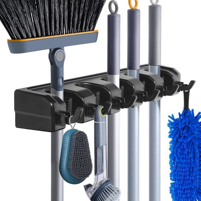 Oceanside Lot De 10 Crochets Muraux Pour Balais & Vadrouilles – Organisateur De Rangement Cuisine & Garage, Installation Facile Sans Vis