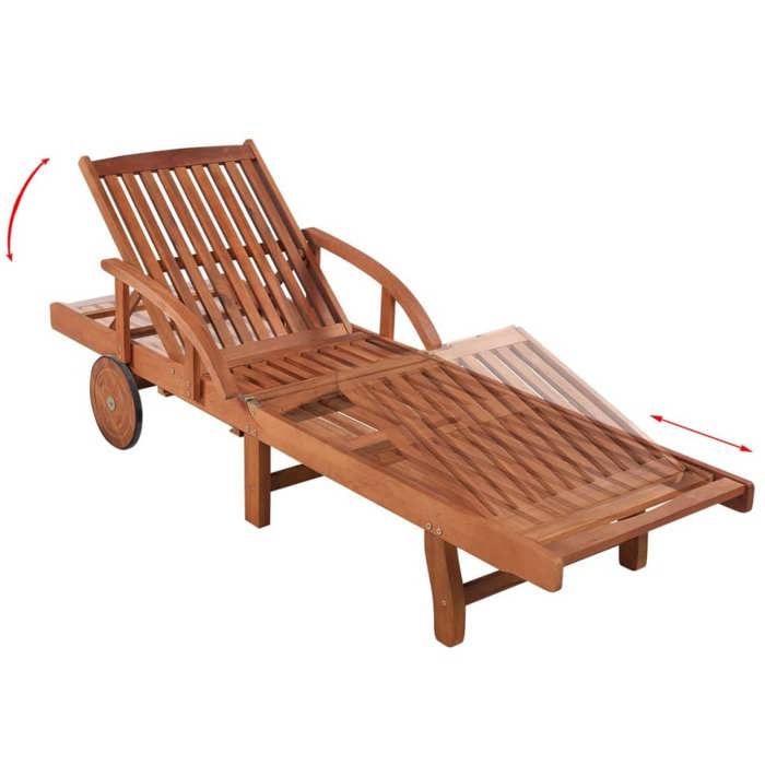 Sale 2026 Chaises longues 2 pcs - BURKE - Lit de repos double - avec table - Bois dacacia solide Cc18