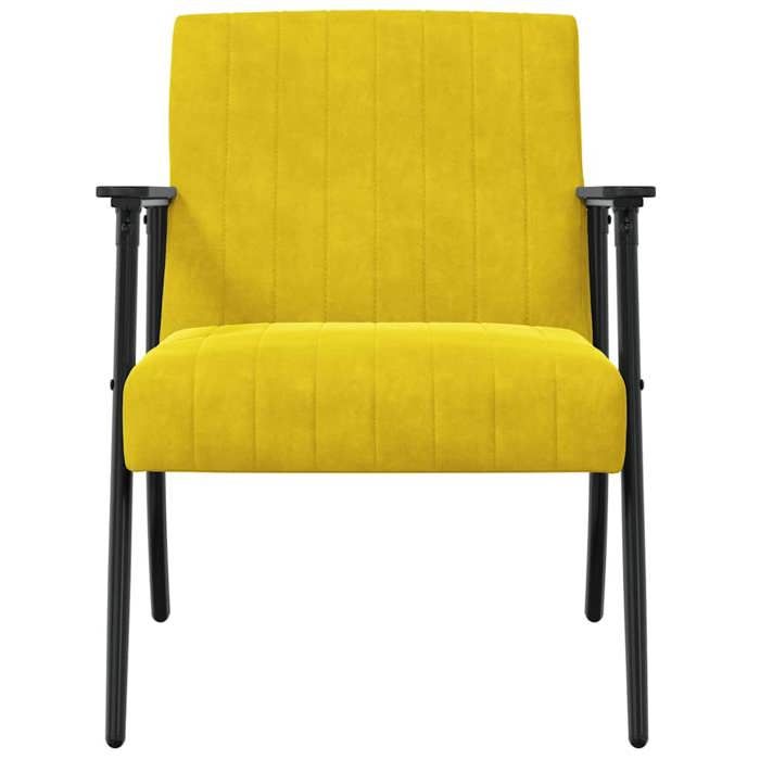 TOP 2026 Chaise Relax - 1 place Fauteuil - Jaune 59x75x78 cm Velours FF5104