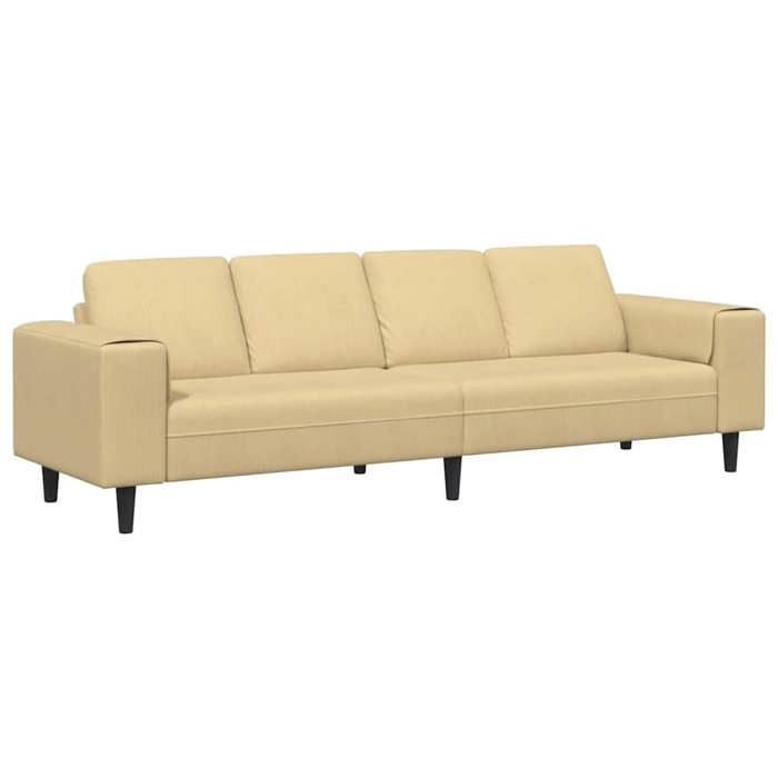 Les Soldes Canapé de salon( 4 PLACES) - CLOUD - grand sofa - Poids maximal: 440 kg - Vert gris 250x77x76 cm Tissu en velours côtel