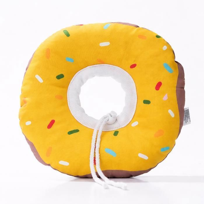 Collerette étanche anti-léchage - HACHIMI - Modèle Donut - Taille L - Jaune - Rembourrée