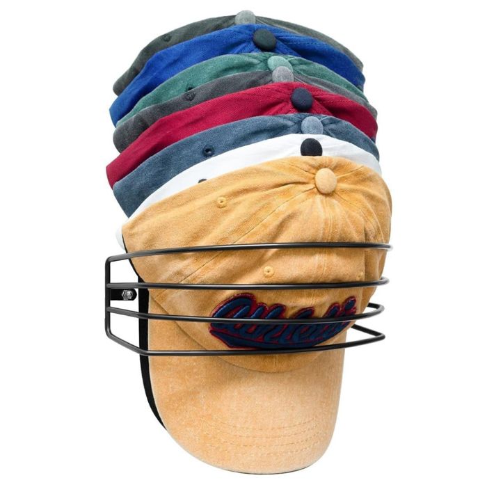 Organisateur de casquettes de baseball support en métal noir. Convient aux armoires et placards muraux.