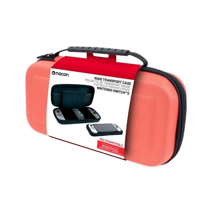 Nacon Pochette de transport rigide – Compatible Nintendo Switch 2 OLED & Lite  Coloris rouge pastel