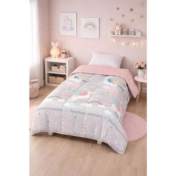 Couette - MORTREUX - Ninon - Uni vieux-rose - 140 x 200 cm - Tempérée 300 g/m²