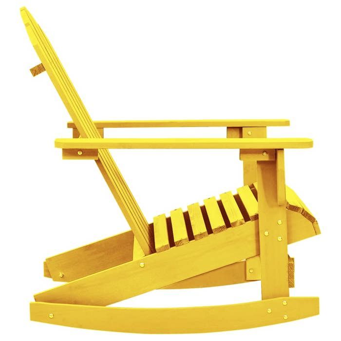 Jaune Siège de jardin - Chaise à bascule de jardin - 1 PC - Adirondack bois de sapin jaune C4701