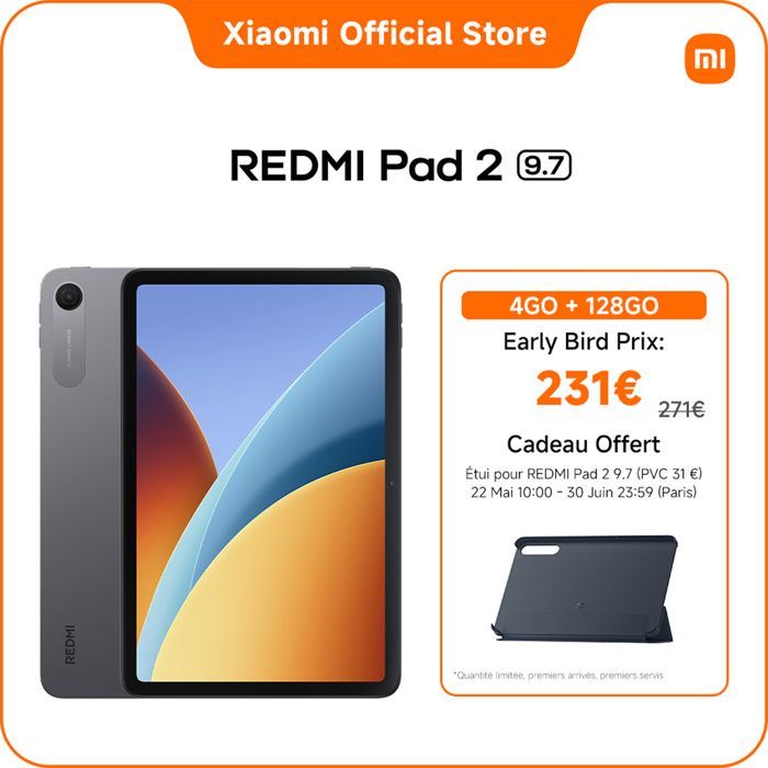 Tablet Xiaomi REDMI Pad 2 WiFi 9 7 4GB - vue 4