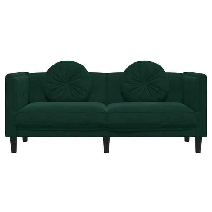 Vert SOFA - Moderne - Canapé avec coussins 2 places - contemporain - vert foncé velours C1920