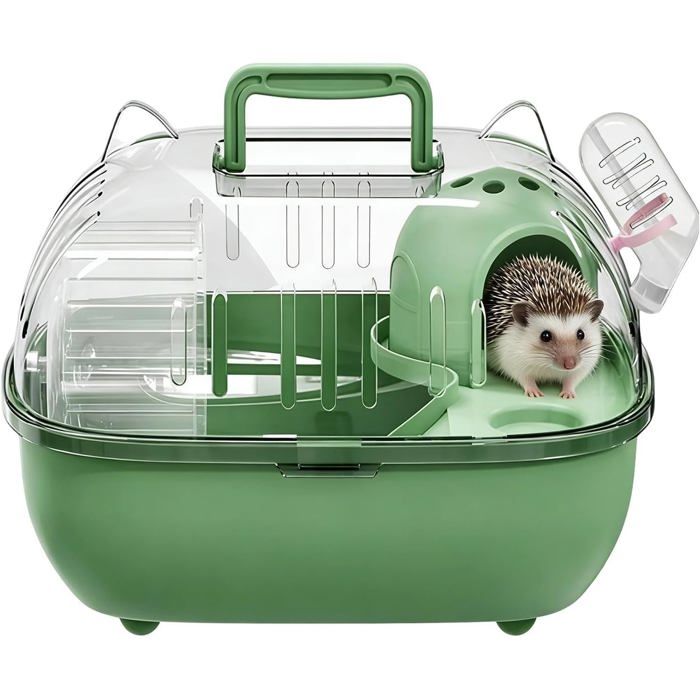 Transporteur pour petits animaux 27 5 x 22 x 20 cm portable avec couvercle transparent idéal pour souris hamsters et rongeurs voya
