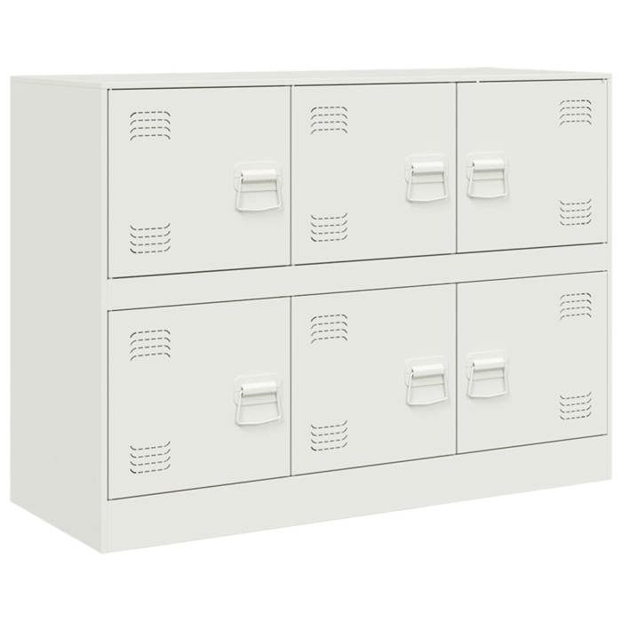 Buffet(1 pc) Commode Vaisselier Meuble Rangement blanc 99x39x73 cm acier B8335