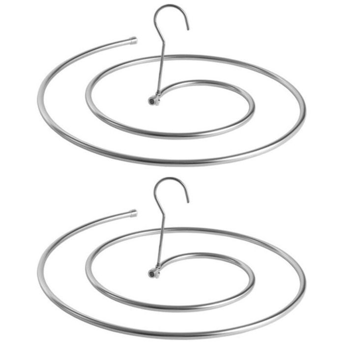 Ensemble de deux cintres - gain de place - polyvalent - cintre en spirale - convient pour suspendre et sécher couettes draps cou