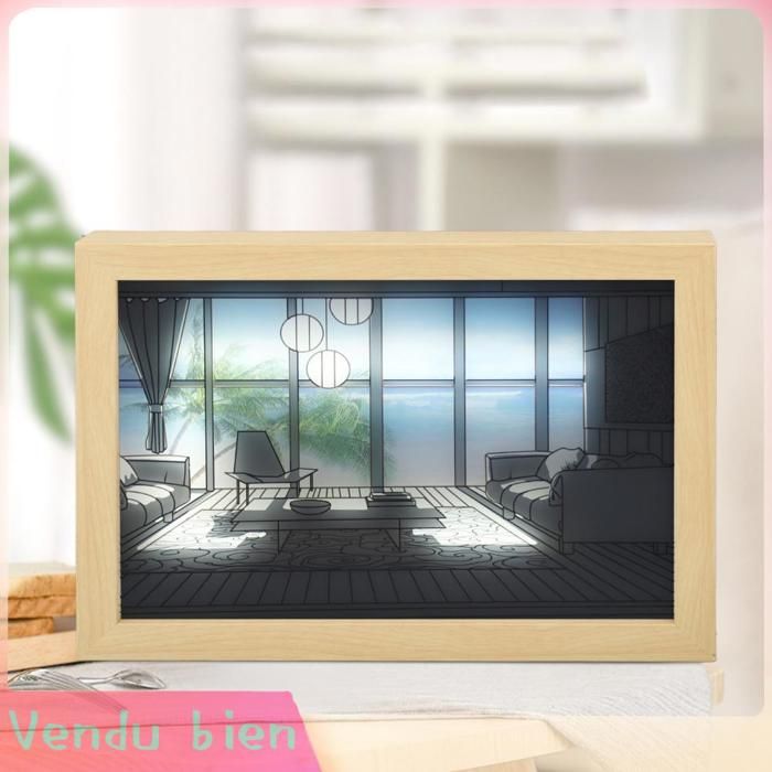 AUCUNE Peinture à la lumière LED LED Décoratif Lumière Peinture USB Alimenté Japon Anime Style Bord De Mer linge lampe Grande Petit