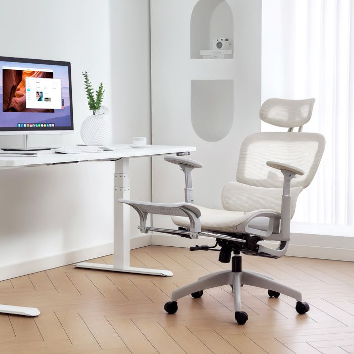 Chaise de bureau ergonomique - Modèle ergonomique - Dossier maille respirant - Accoudoirs 3D - Appui‑tête réglable