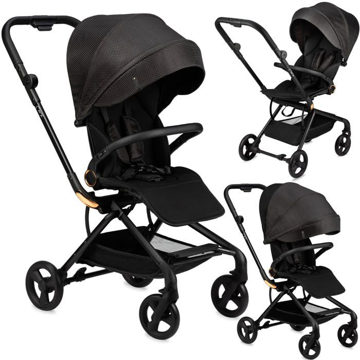 MoMi ADELLE Poussette Bébé Légère et Compacte dès 6 Mois Jusqu’à 22 kg Siège Pivotant 360° Dossier 3 Positions Harnais 5 Points