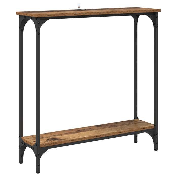 NEW Bout de Canapé MEUBLE dEntrée - UU - Table console - Bois Ancien 75x225x75 cm Bois dingénierie FR_14629