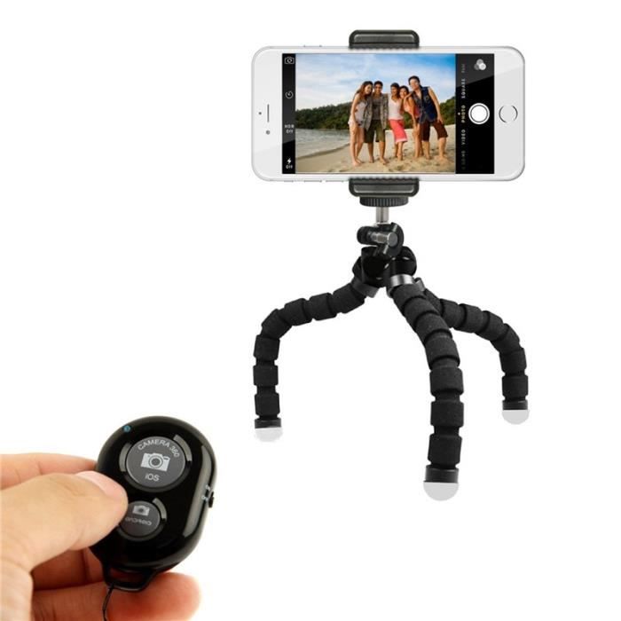 Portable Trépied Appareil Photo Trepied Camera iPhone avec Support et Télécommande Bluetooth pour Smartphone et Appareil Photo 